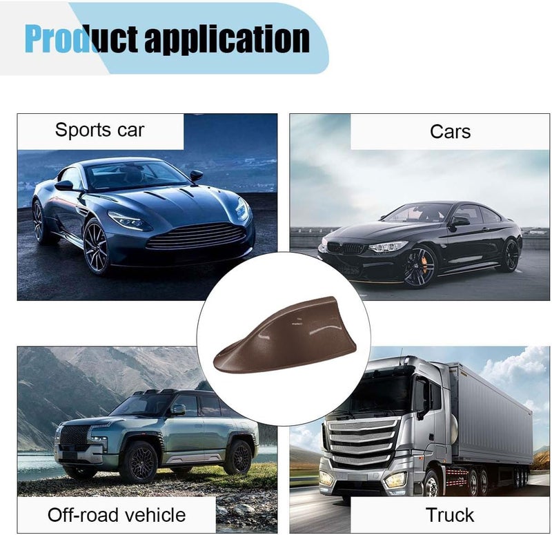 LHDOS Car Shark Fin Antenna Cover, Plastic Automotive Signal Roof Aerial Base Cover with Adhesive Tape, Universal Vehicle Decorative Replacement Accessories for Car Truck SUV (Brown) - Image 5